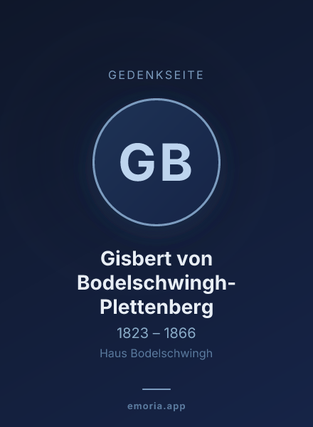 Gedenkportrait von Gisbert von Bodelschwingh-Plettenberg