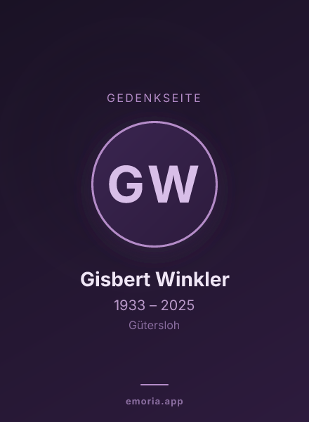 Gedenkportrait von Gisbert Winkler