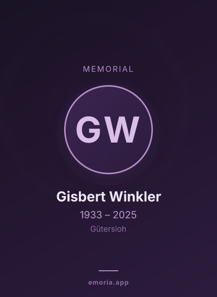 Memorial portrait of Gisbert Winkler