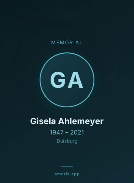 Memorial portrait of Gisela Ahlemeyer