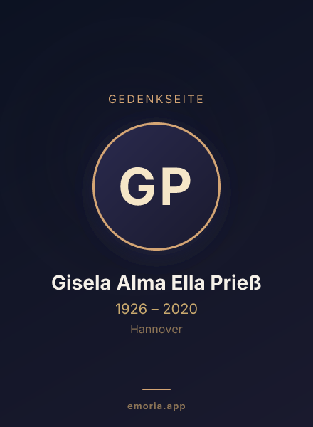 Gedenkportrait von Gisela Alma Ella Prieß