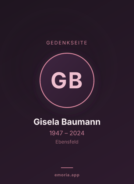 Gedenkportrait von Gisela Baumann