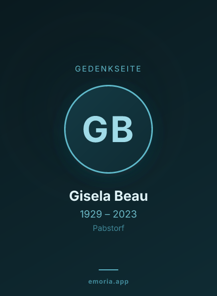 Gedenkportrait von Gisela Beau
