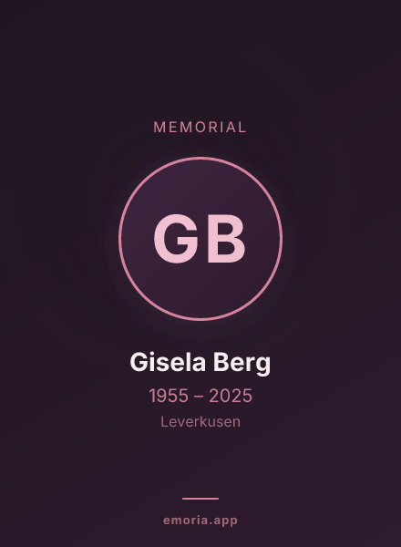 Memorial portrait of Gisela Berg