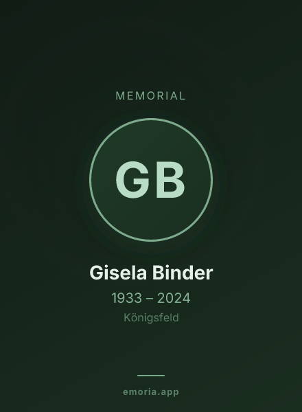 Memorial portrait of Gisela Binder