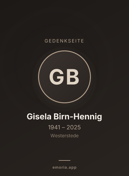 Gedenkportrait von Gisela Birn-Hennig
