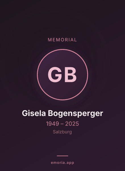 Memorial portrait of Gisela Bogensperger