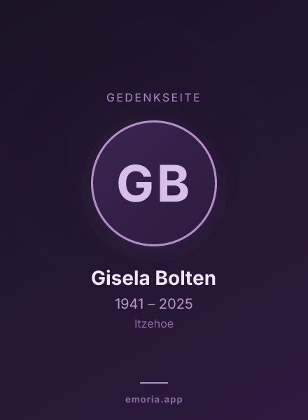 Gedenkportrait von Gisela Bolten