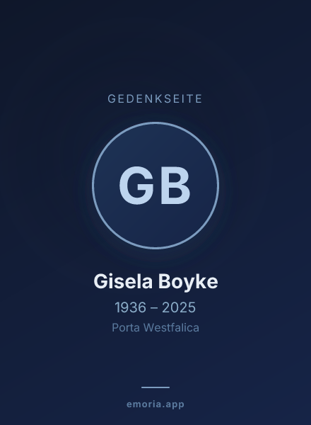 Gedenkportrait von Gisela Boyke