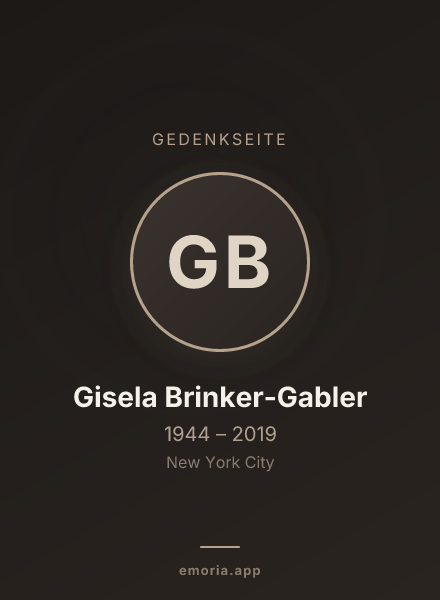 Gedenkportrait von Gisela Brinker-Gabler