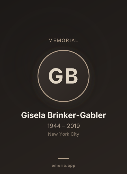 Memorial portrait of Gisela Brinker-Gabler
