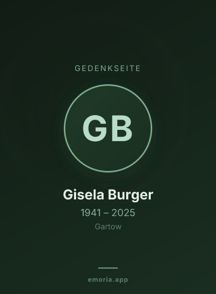 Gedenkportrait von Gisela Burger
