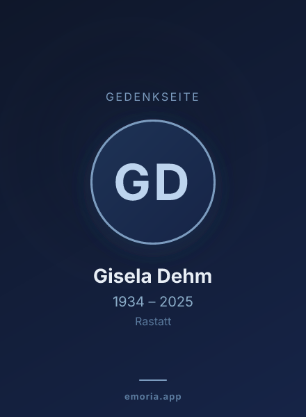 Gedenkportrait von Gisela Dehm