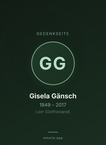 Gedenkportrait von Gisela Gänsch