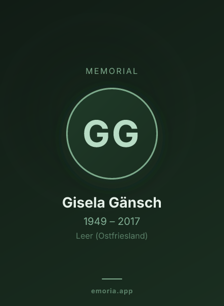 Memorial portrait of Gisela Gänsch