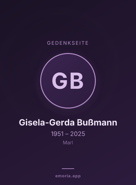 Gedenkportrait von Gisela-Gerda Bußmann