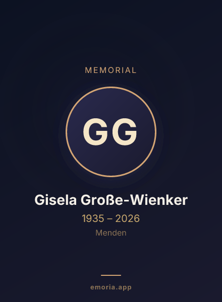 Memorial portrait of Gisela Große-Wienker