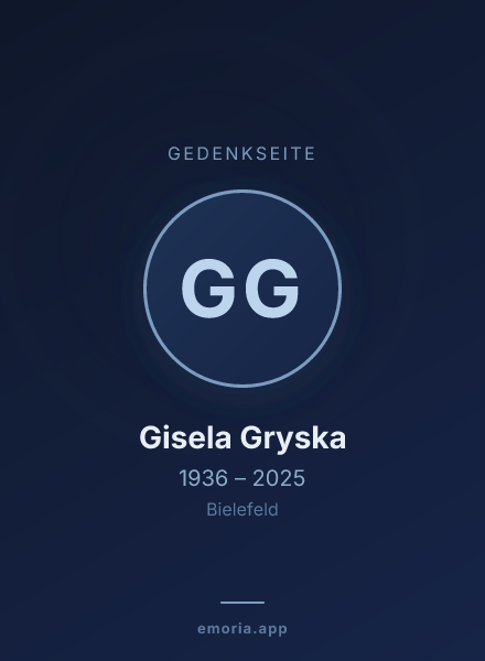 Gedenkportrait von Gisela Gryska