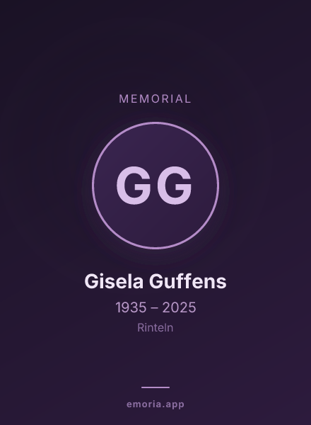 Memorial portrait of Gisela Guffens
