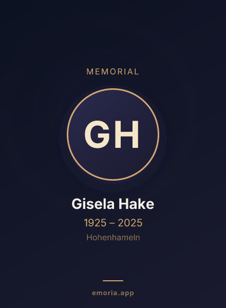 Memorial portrait of Gisela Hake
