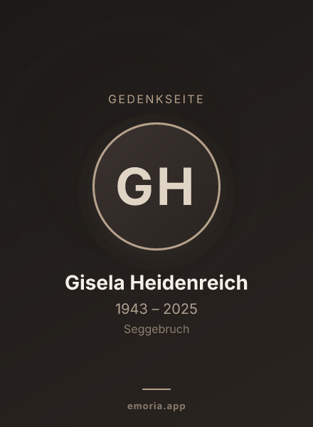 Gedenkportrait von Gisela Heidenreich