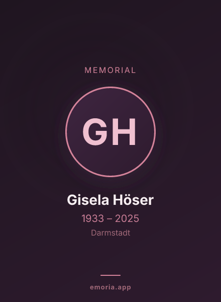Memorial portrait of Gisela Höser
