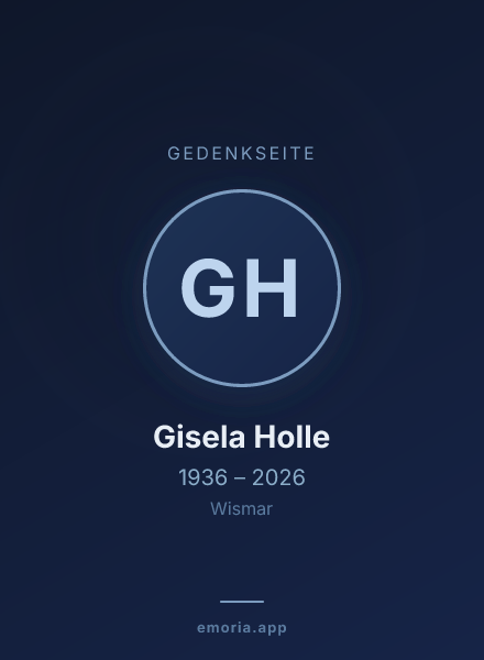 Gedenkportrait von Gisela Holle