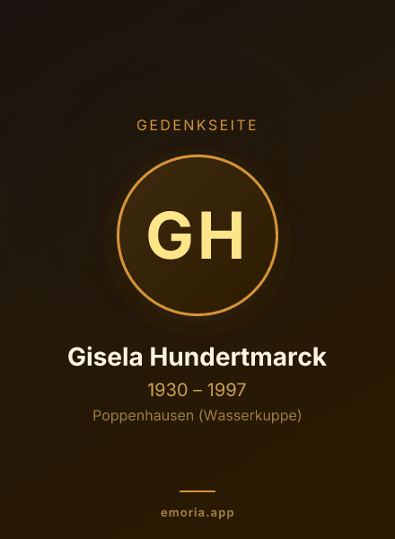 Gedenkportrait von Gisela Hundertmarck