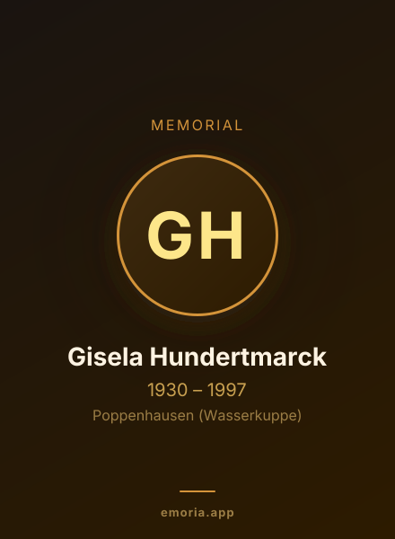 Memorial portrait of Gisela Hundertmarck