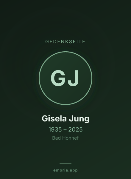 Gedenkportrait von Gisela Jung