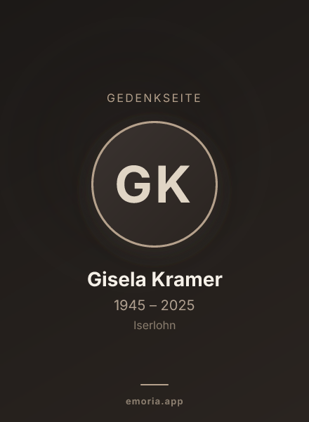Gedenkportrait von Gisela Kramer