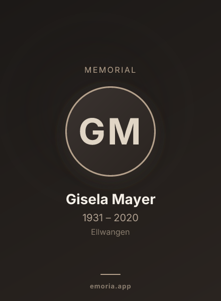 Memorial portrait of Gisela Mayer