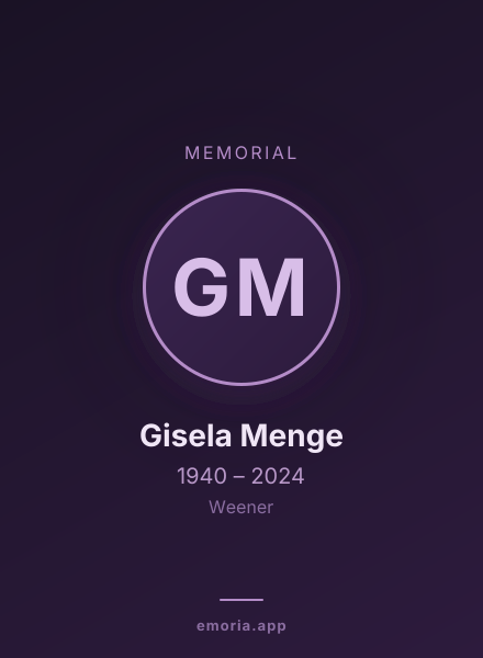 Memorial portrait of Gisela Menge