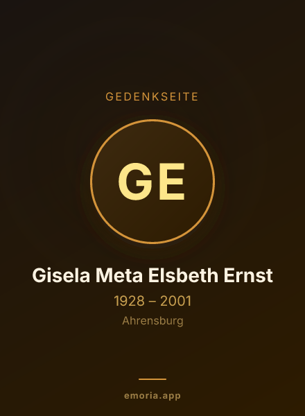 Gedenkportrait von Gisela Meta Elsbeth Ernst