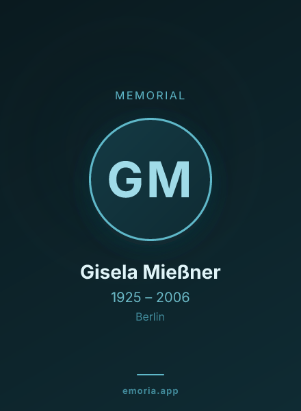 Memorial portrait of Gisela Mießner