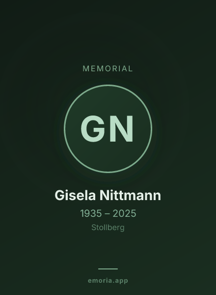 Memorial portrait of Gisela Nittmann