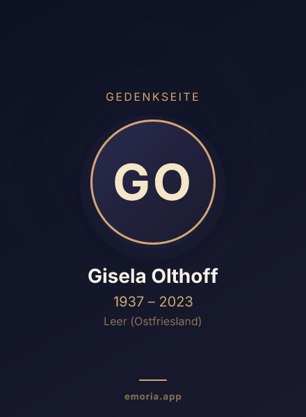 Gedenkportrait von Gisela Olthoff