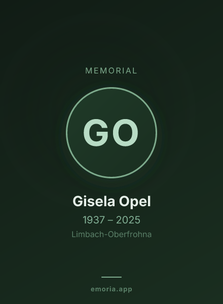 Memorial portrait of Gisela Opel