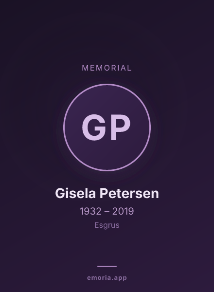 Memorial portrait of Gisela Petersen