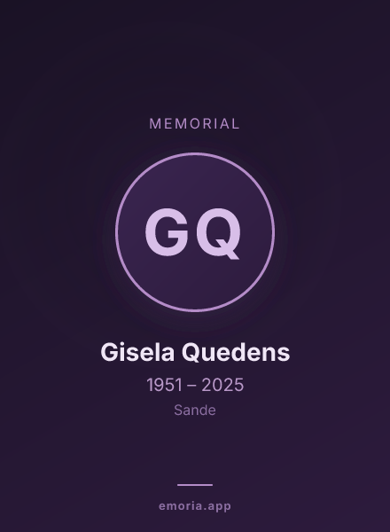 Memorial portrait of Gisela Quedens