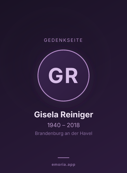 Gedenkportrait von Gisela Reiniger