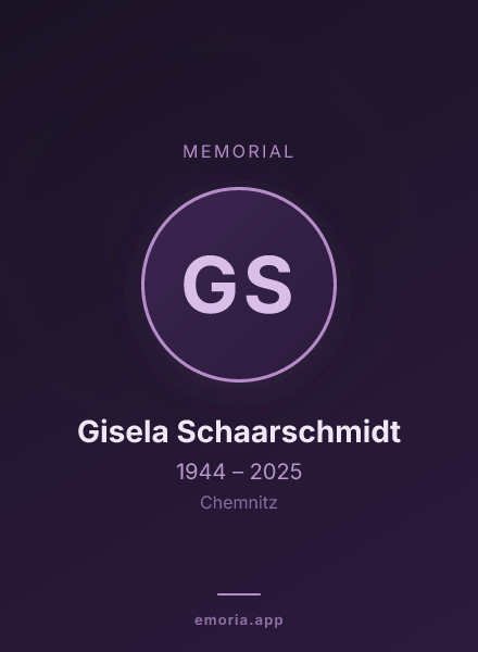 Memorial portrait of Gisela Schaarschmidt