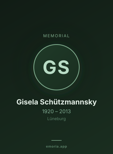 Memorial portrait of Gisela Schützmannsky
