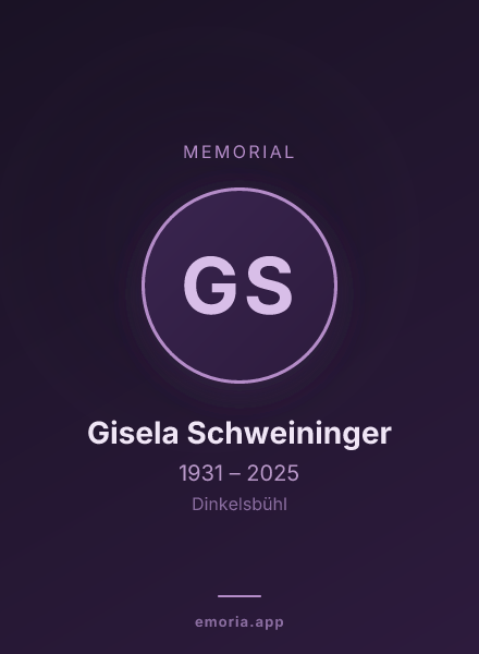 Memorial portrait of Gisela Schweininger