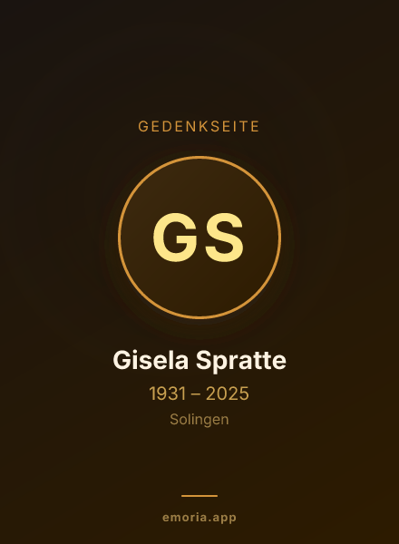 Gedenkportrait von Gisela Spratte