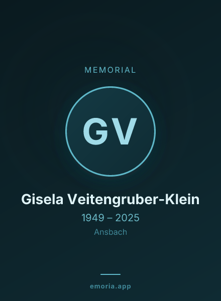 Memorial portrait of Gisela Veitengruber-Klein