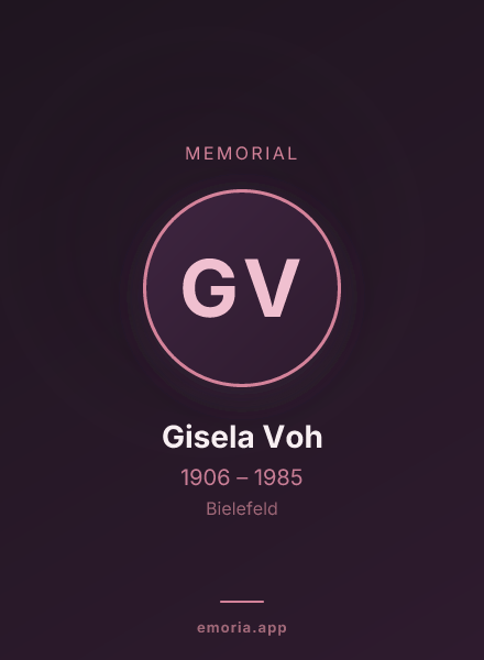 Memorial portrait of Gisela Voh