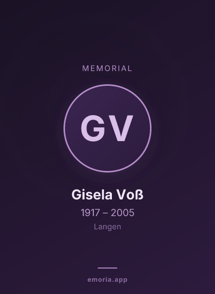 Memorial portrait of Gisela Voß