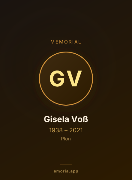 Memorial portrait of Gisela Voß