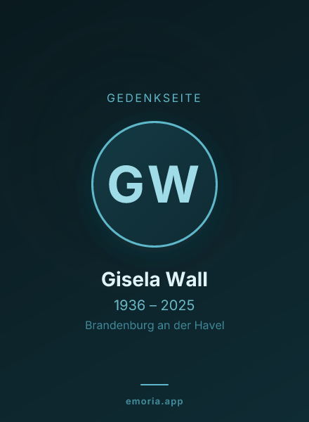Gedenkportrait von Gisela Wall
